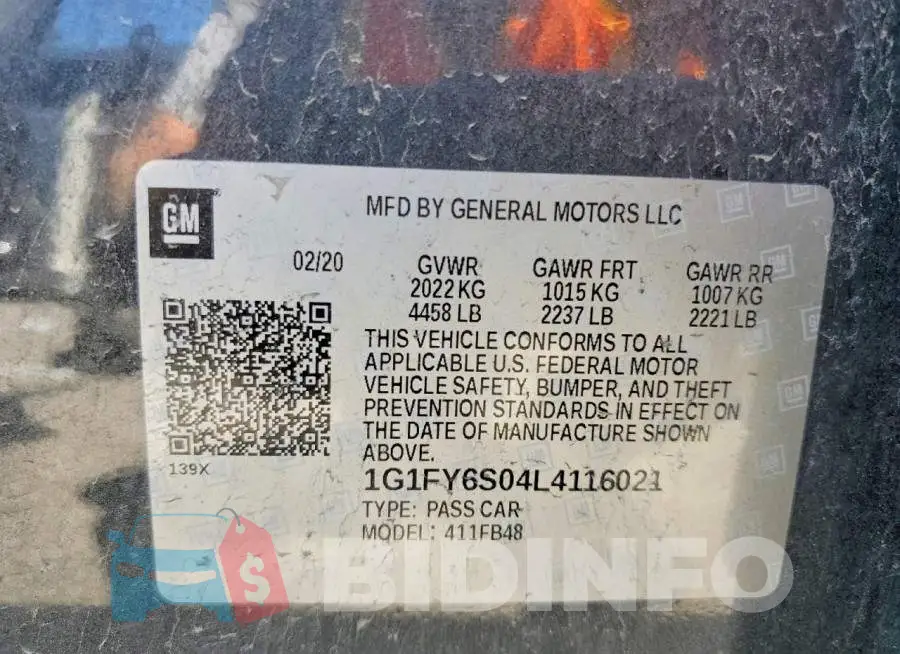 1G1FY6S04L4116021 Photo# 12