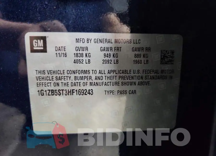 1G1ZB5ST3HF169243 Photo# 12