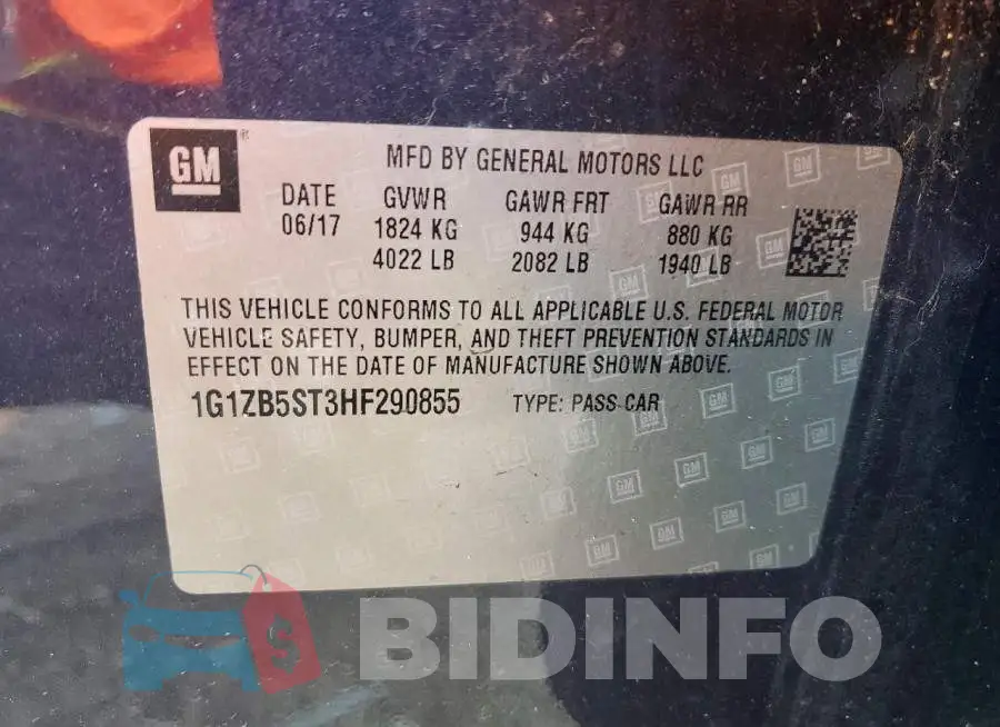 1G1ZB5ST3HF290855 Photo# 13