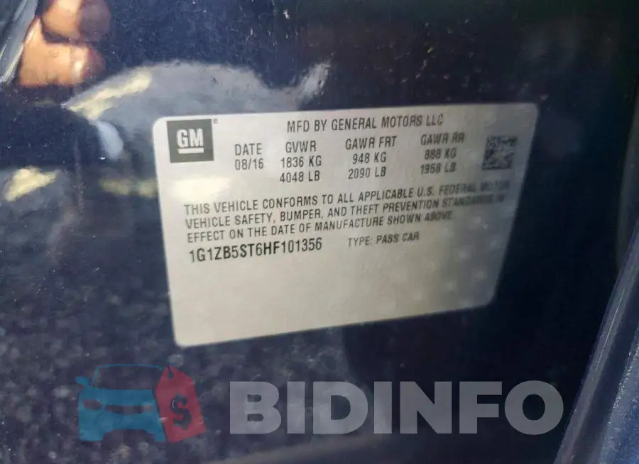 1G1ZB5ST6HF101356 Photo# 12