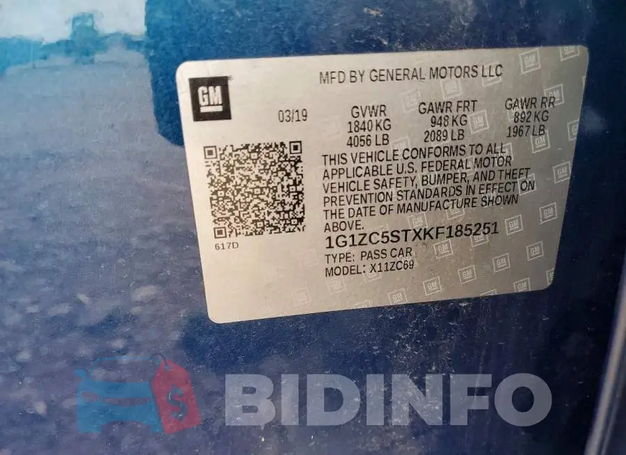 1G1ZC5STXKF185251 Photo# 12