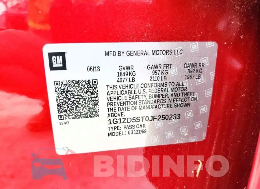 1G1ZD5ST0JF250233 Photo# 12
