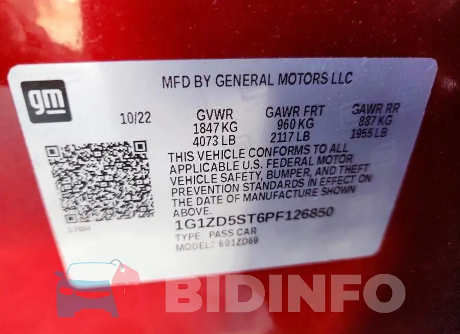 1G1ZD5ST6PF126850 Photo# 13