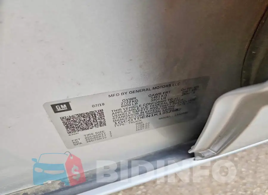 1GCGTDEN1K1352583 Photo# 12