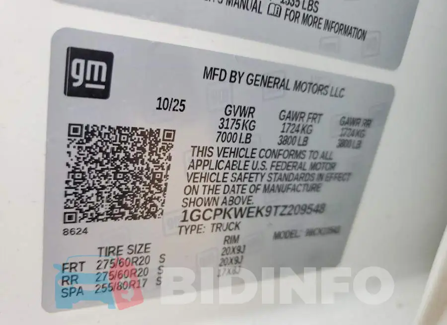 1GCPKWEK9TZ209548 Photo# 13