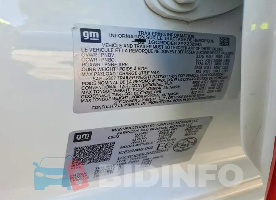 1GCRDDEK2PZ232943 Photo# 12