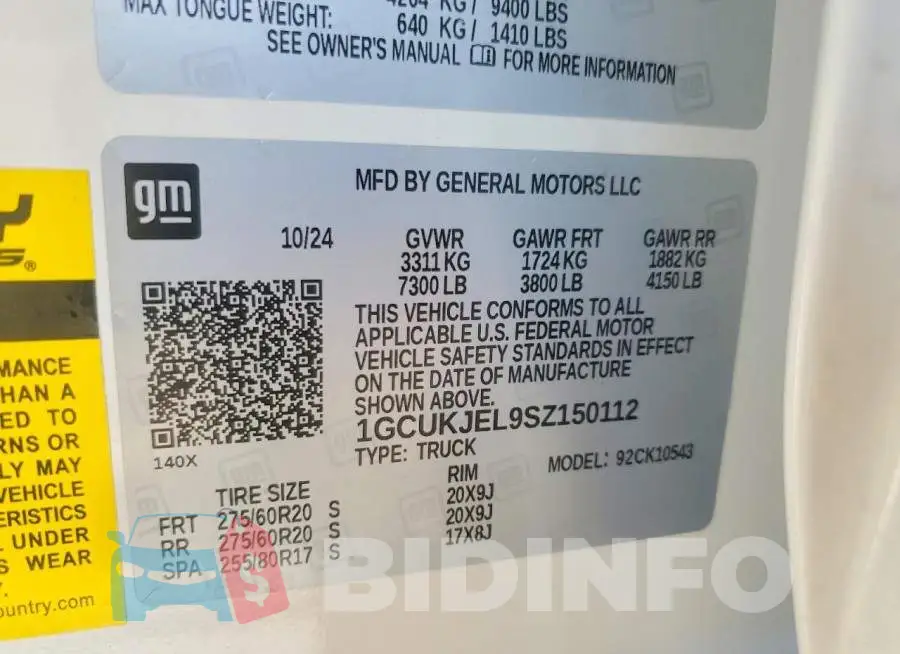 1GCUKJEL9SZ150112 Photo# 12