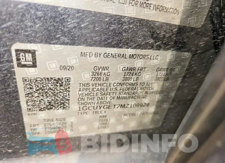 1GCUYGET2MZ109924 Photo# 12