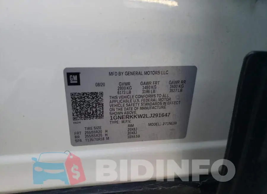 1GNERKKW2LJ291647 Photo# 13
