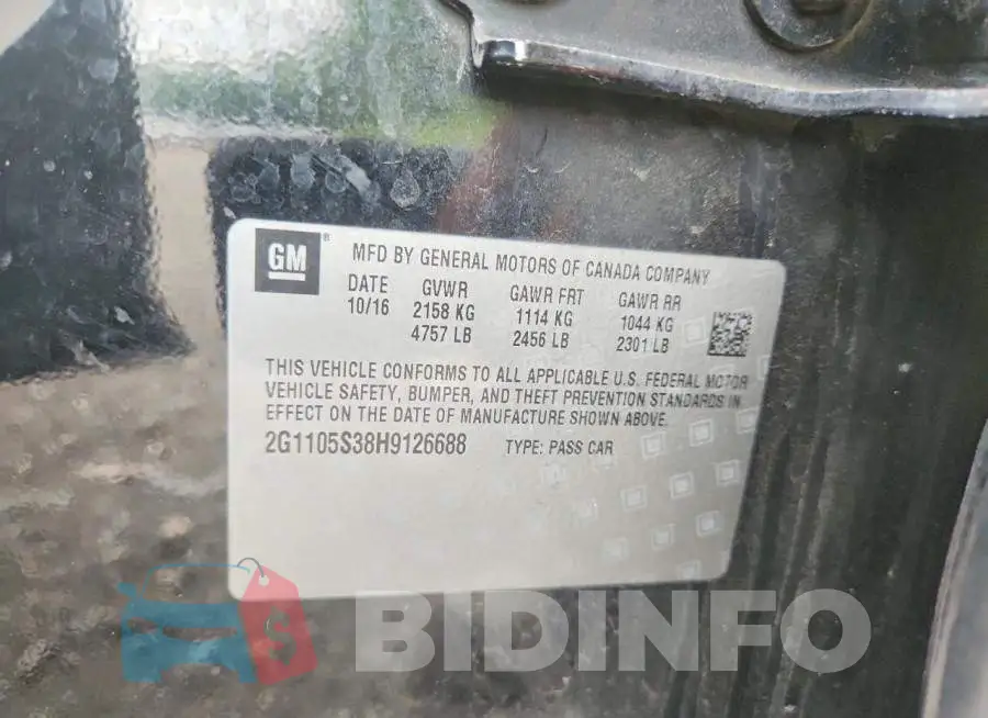 2G1105S38H9126688 Photo# 12