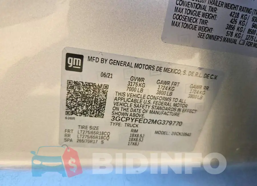 3GCPYFED2MG379770 Photo# 12