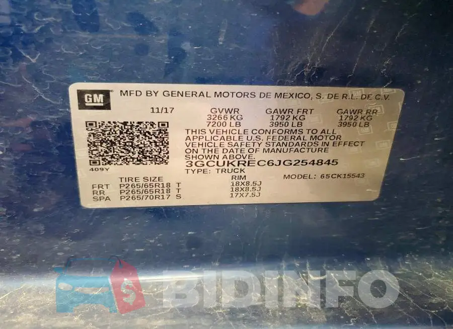 3GCUKREC6JG254845 Photo# 12