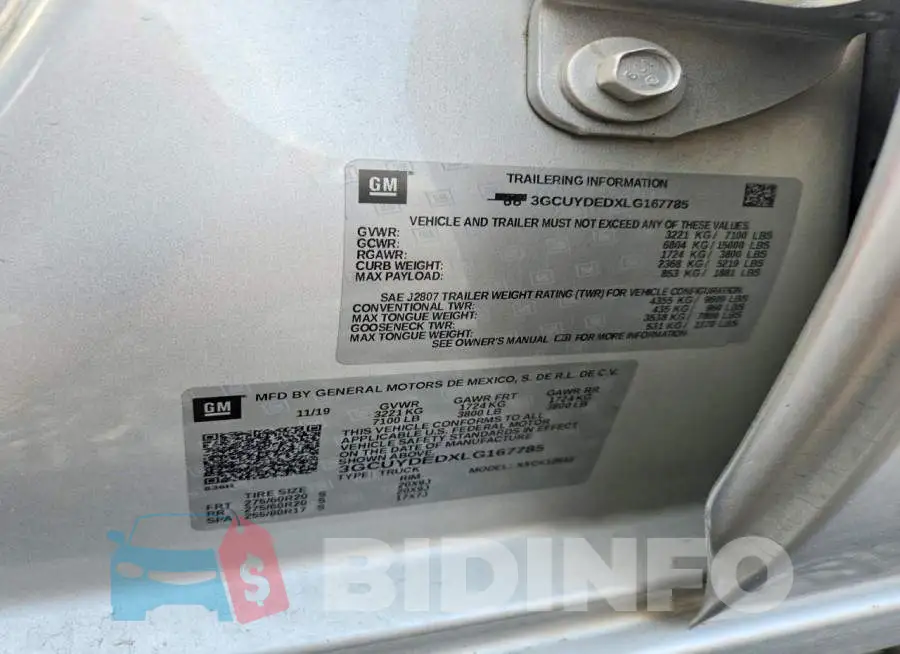 3GCUYDEDXLG167785 Photo# 13