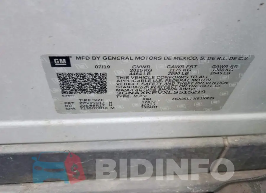 3GNAXKEVXLS515219 Photo# 12