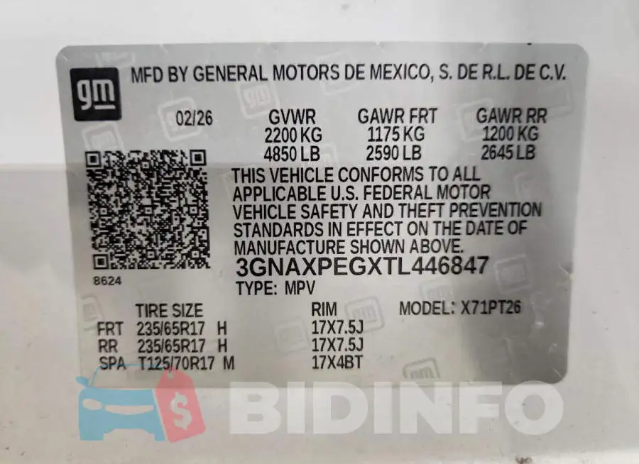 3GNAXPEGXTL446847 Photo# 12