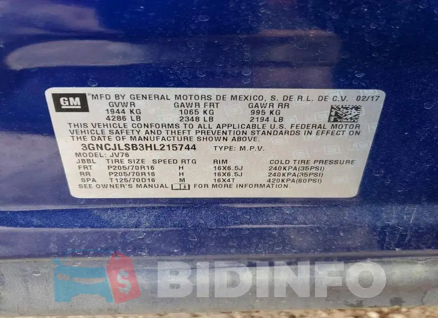 3GNCJLSB3HL215744 Photo# 13