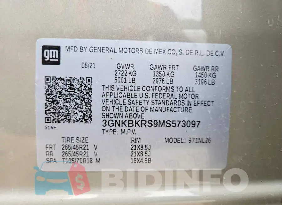 3GNKBKRS9MS573097 Photo# 13