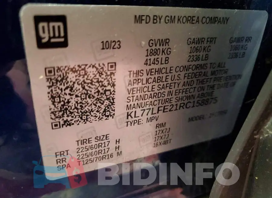 KL77LFE21RC158875 Photo# 12