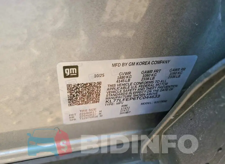 KL77LFEP6TC044633 Photo# 13