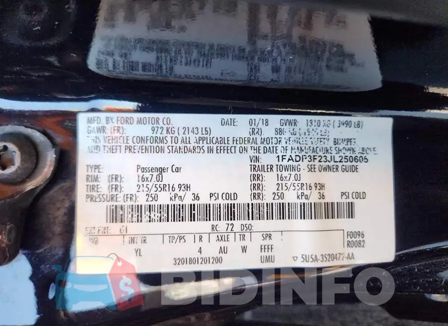 1FADP3F23JL250605 Photo# 12