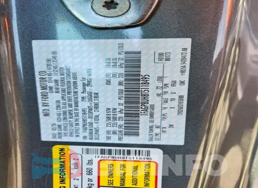 1FAGP8UH8T5118495 Photo# 13