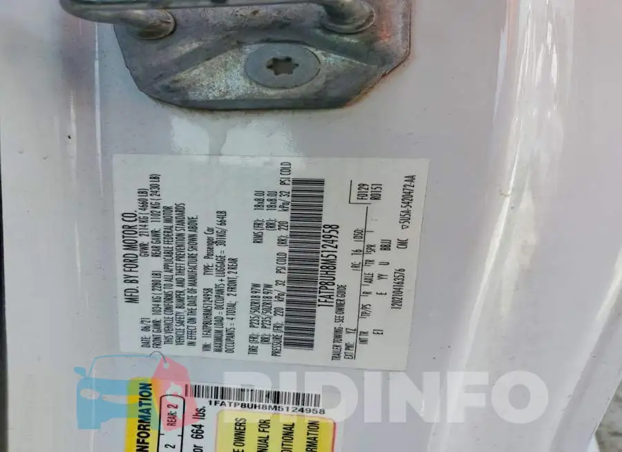 1FATP8UH8M5124958 Photo# 12