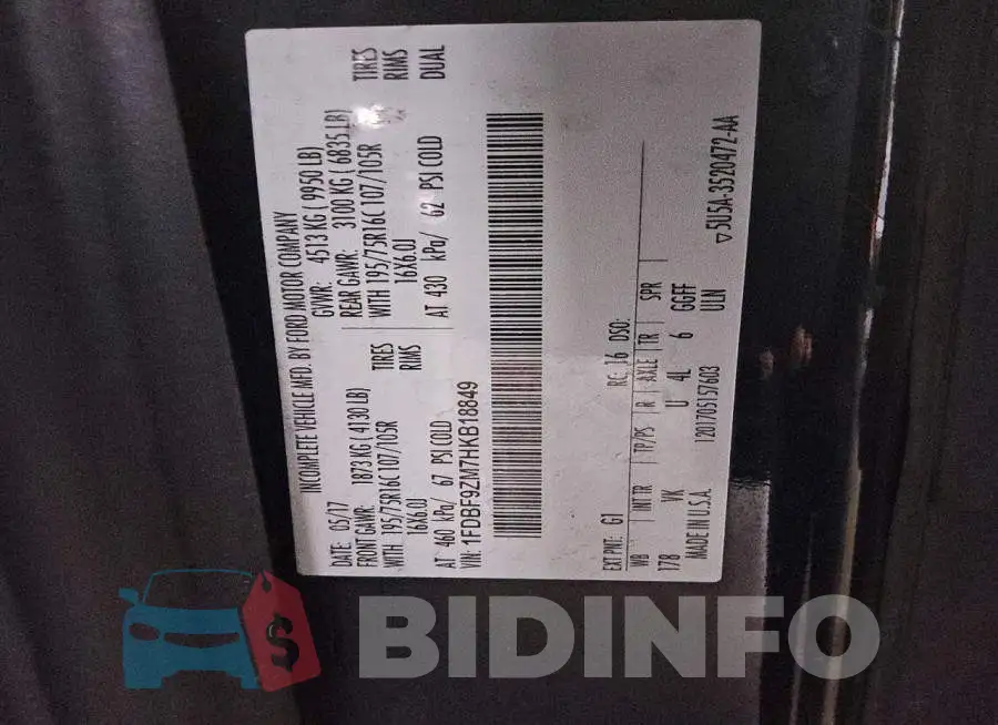 1FDBF9ZM7HKB18849 Photo# 12