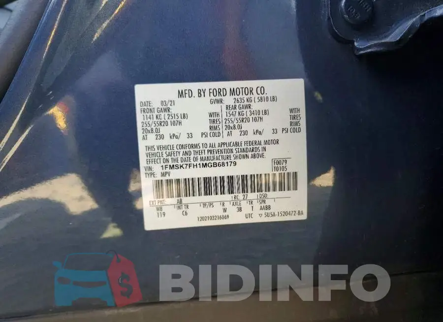 1FMSK7FH1MGB68179 Photo# 13