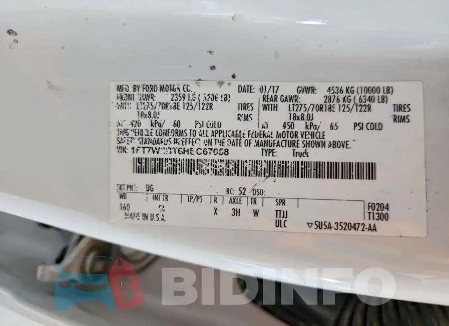 1FT7W2BT6HEC67058 Photo# 12