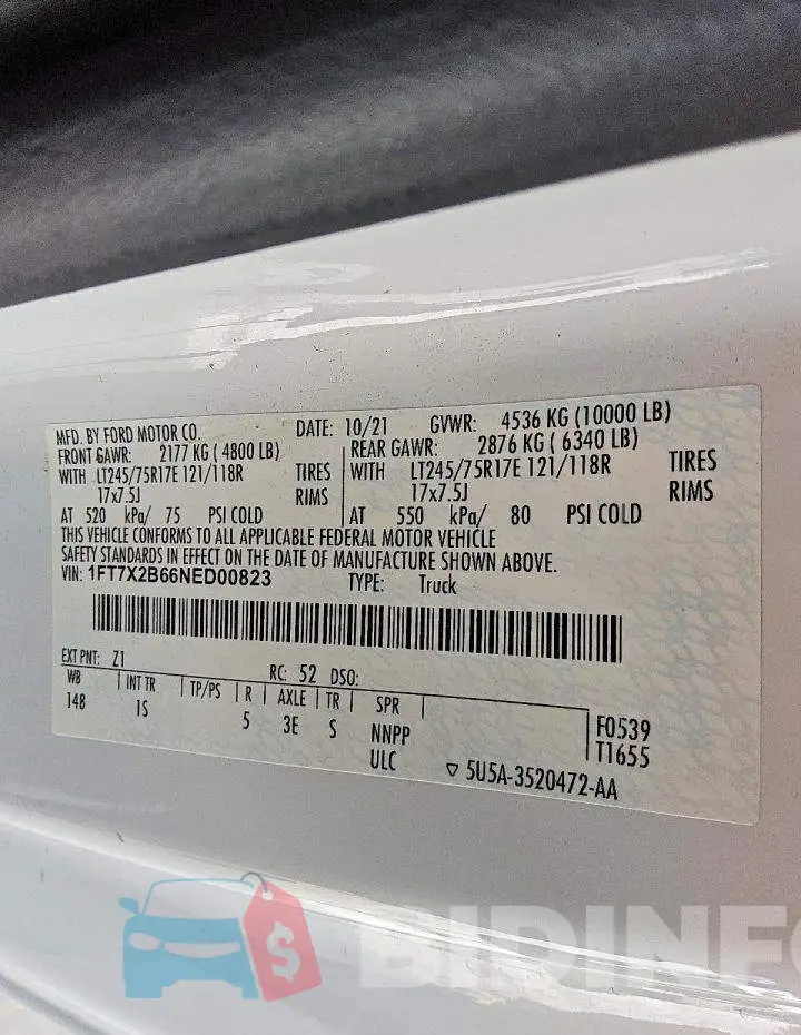 1FT7X2B66NED00823 Photo# 12