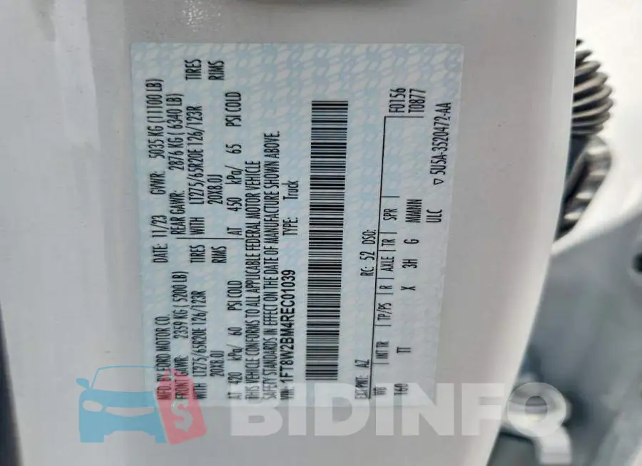 1FT8W2BM4REC01039 Photo# 12