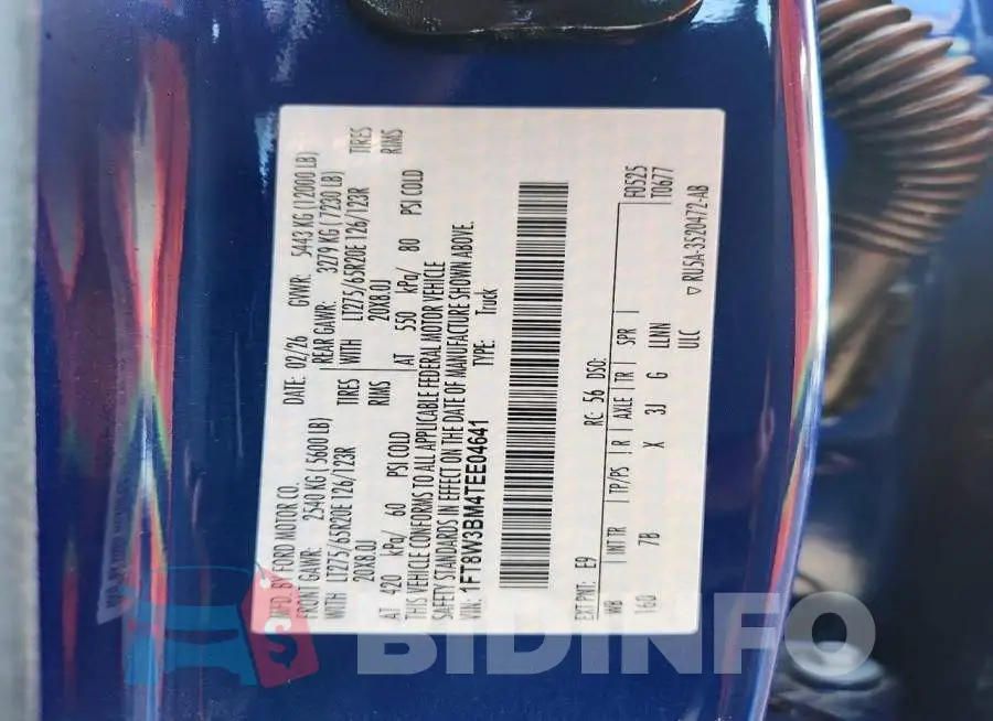 1FT8W3BM4TEE04641 Photo# 12