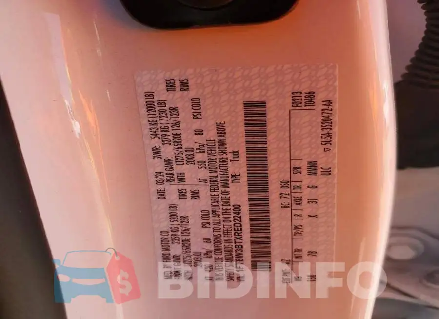 1FT8W3BTXRED22400 Photo# 13