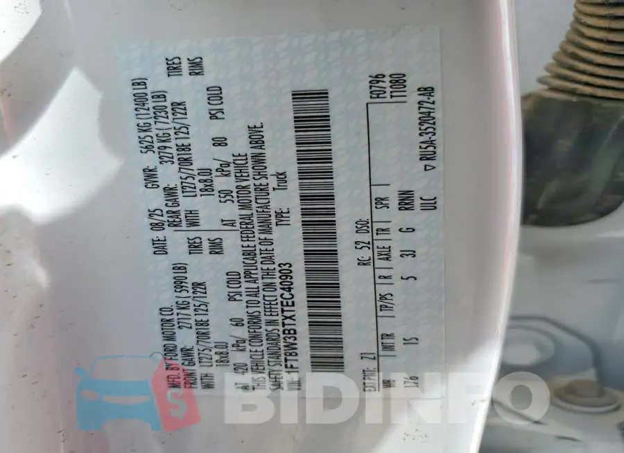 1FT8W3BTXTEC40903 Photo# 12