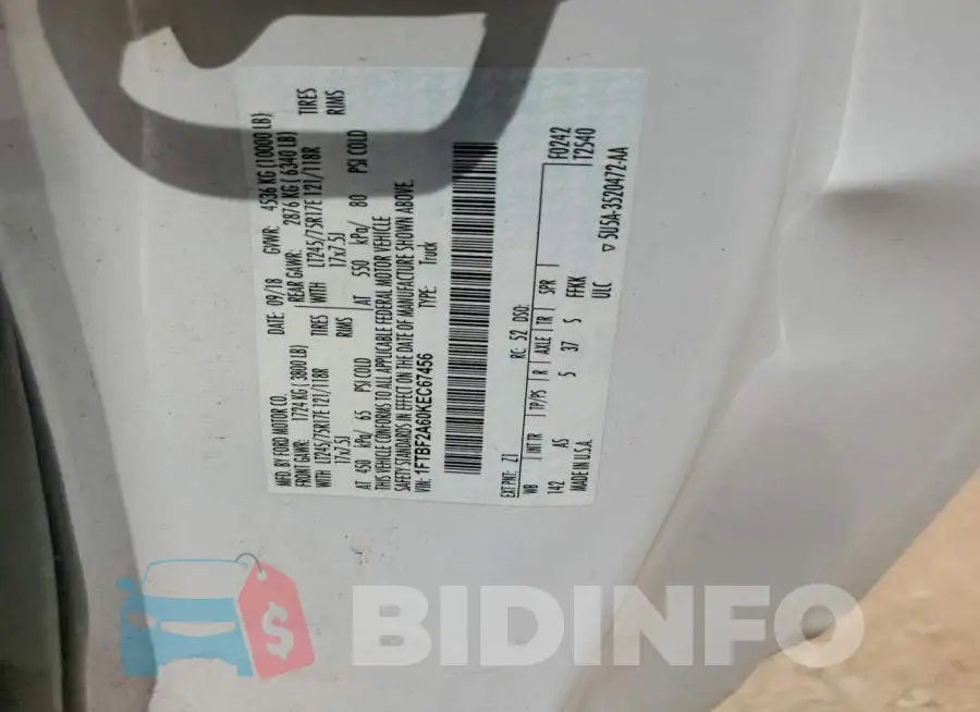 1FTBF2A60KEC67456 Photo# 12