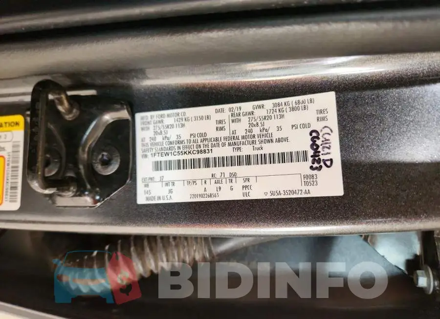 1FTEW1C55KKC98831 Photo# 13