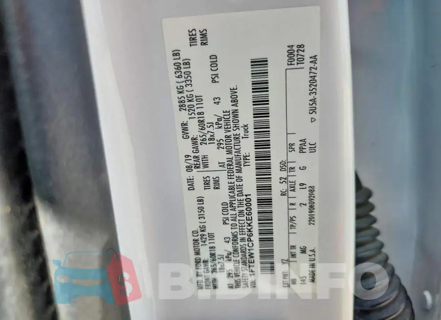 1FTEW1CP6KKE60001 Photo# 12