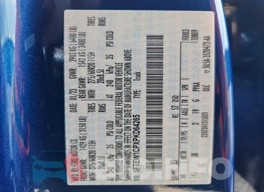 1FTEW1CPXPKD64265 Photo# 13