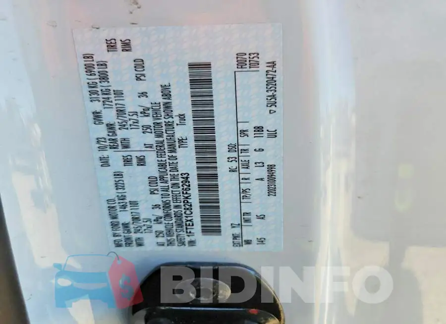 1FTEX1C82PKF62943 Photo# 13