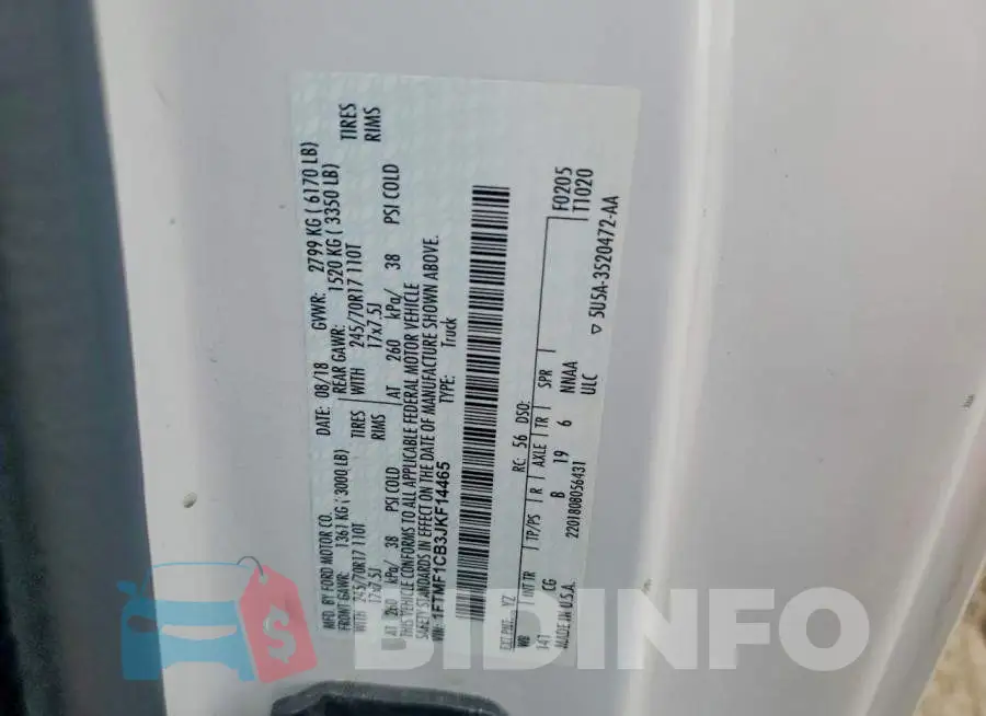 1FTMF1CB3JKF14465 Photo# 12