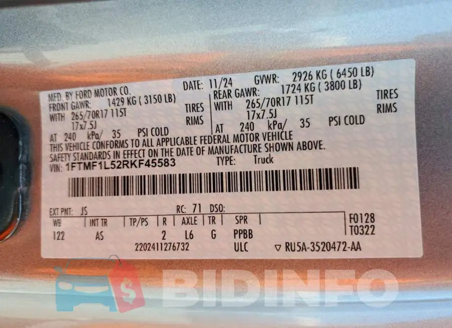 1FTMF1L52RKF45583 Photo# 12