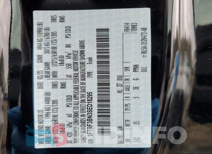 1FTRF3BN3SED18295 Photo# 13