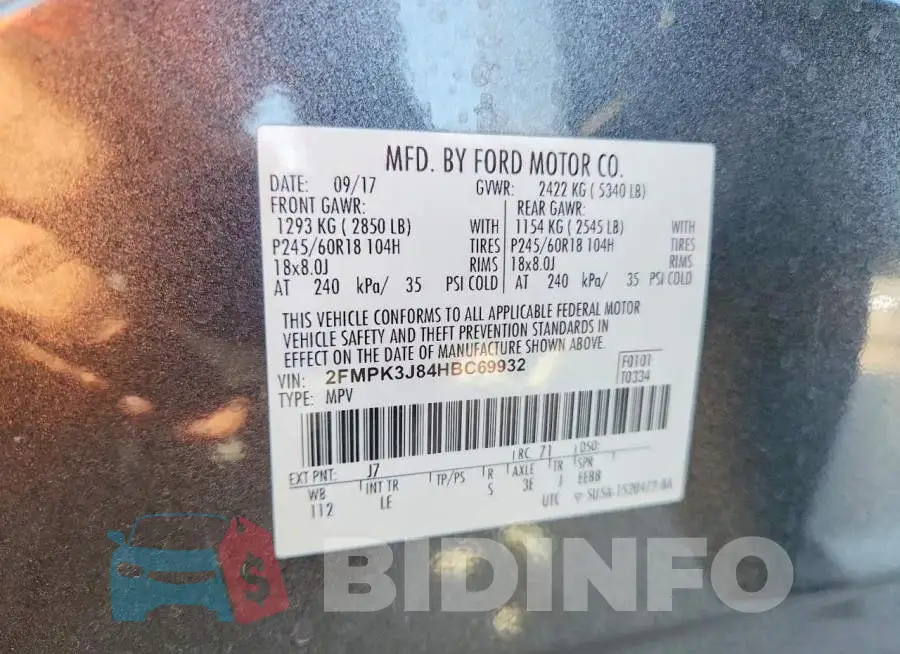 2FMPK3J84HBC69932 Photo# 12