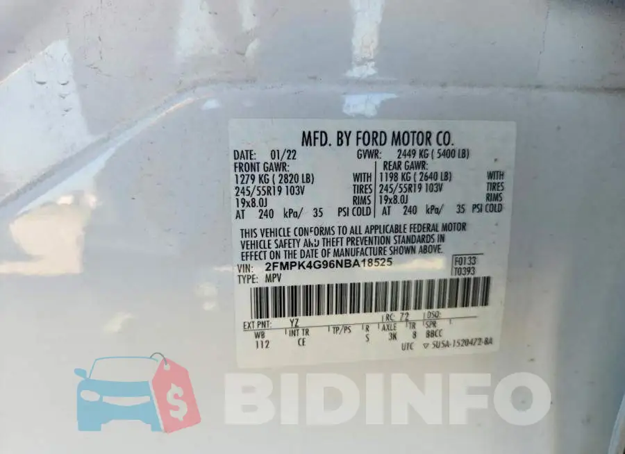 2FMPK4G96NBA18525 Photo# 13