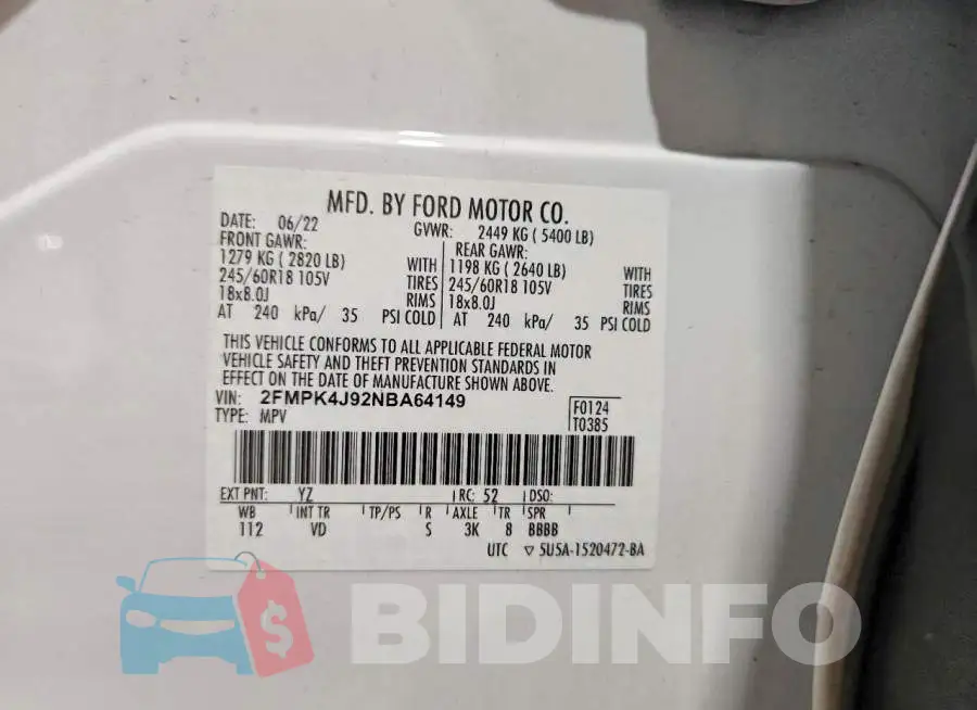 2FMPK4J92NBA64149 Photo# 13