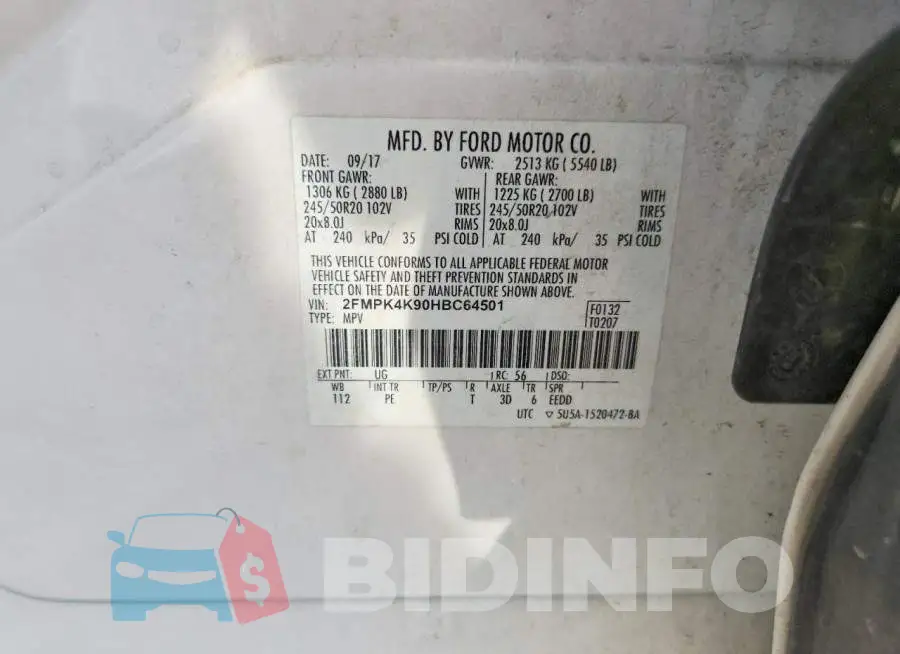 2FMPK4K90HBC64501 Photo# 12