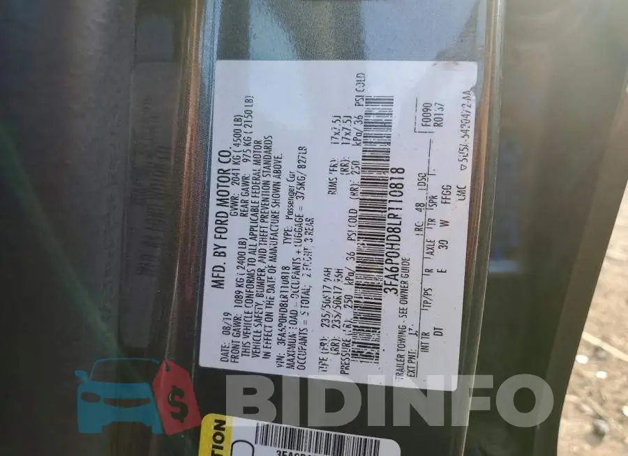 3FA6P0HD8LR110818 Photo# 12