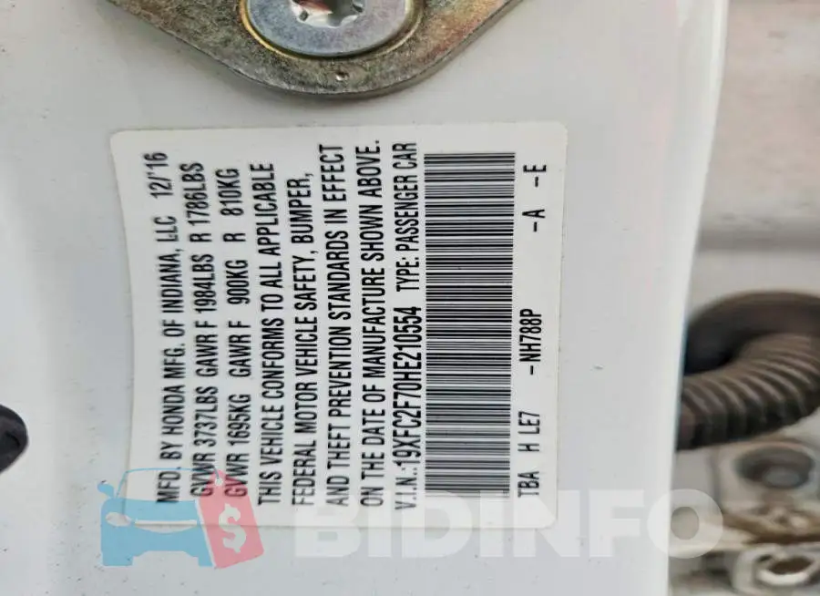 19XFC2F70HE210554 Photo# 12