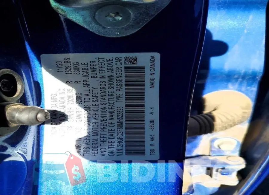 2HGFC2F88MH522825 Photo# 12