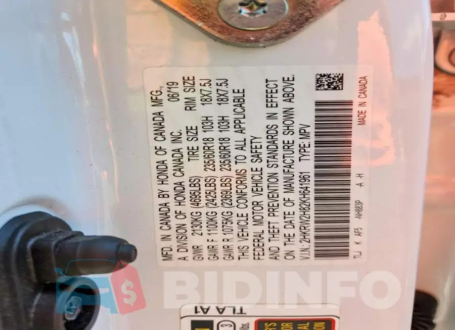 2HKRW2H82KH641961 Photo# 14